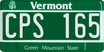 VT license plate CPS165
