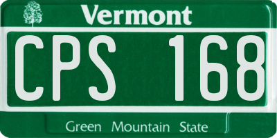 VT license plate CPS168
