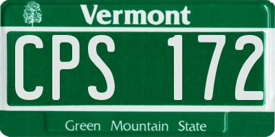 VT license plate CPS172