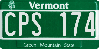 VT license plate CPS174