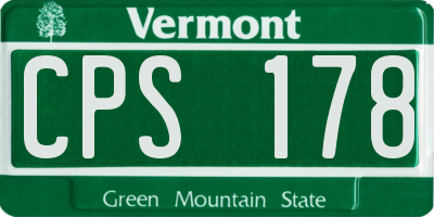 VT license plate CPS178
