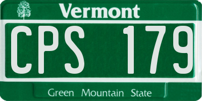 VT license plate CPS179