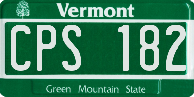 VT license plate CPS182