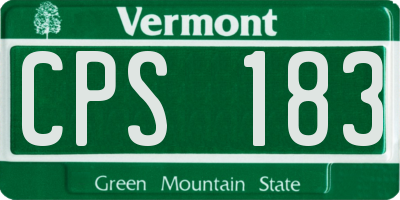 VT license plate CPS183