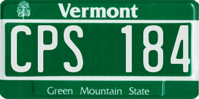 VT license plate CPS184