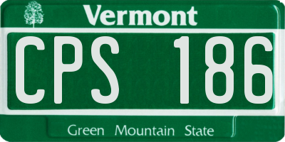 VT license plate CPS186