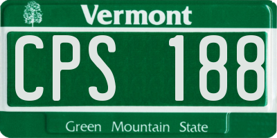 VT license plate CPS188