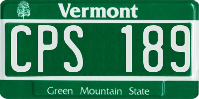 VT license plate CPS189