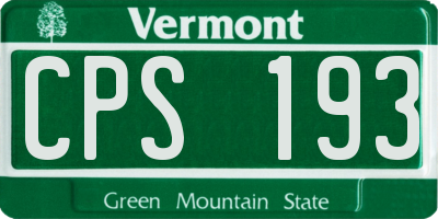 VT license plate CPS193