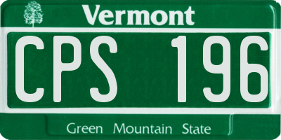 VT license plate CPS196