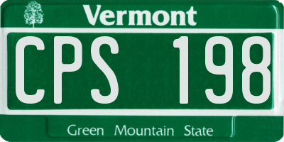 VT license plate CPS198