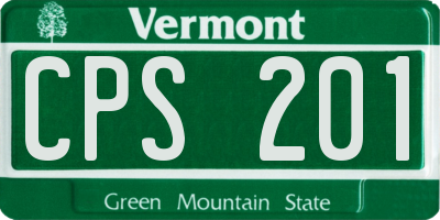 VT license plate CPS201