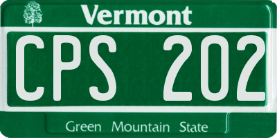 VT license plate CPS202