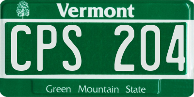 VT license plate CPS204