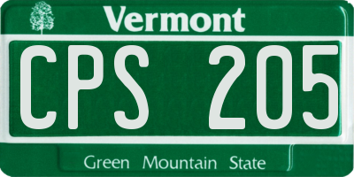 VT license plate CPS205