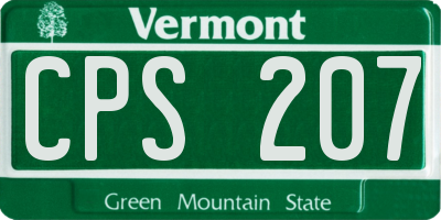 VT license plate CPS207