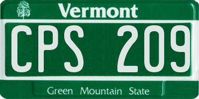 VT license plate CPS209