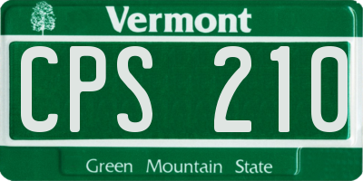 VT license plate CPS210