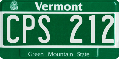 VT license plate CPS212