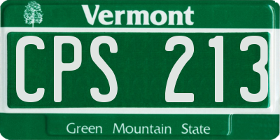 VT license plate CPS213