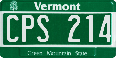 VT license plate CPS214