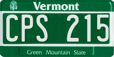 VT license plate CPS215