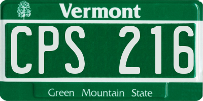 VT license plate CPS216