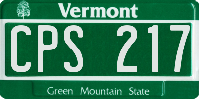 VT license plate CPS217