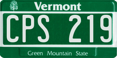 VT license plate CPS219