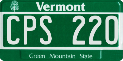 VT license plate CPS220