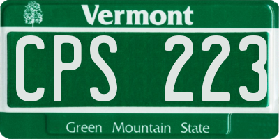VT license plate CPS223