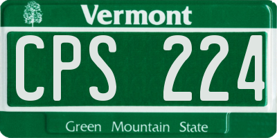 VT license plate CPS224