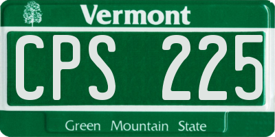 VT license plate CPS225