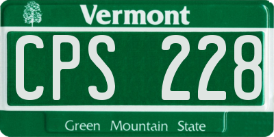 VT license plate CPS228