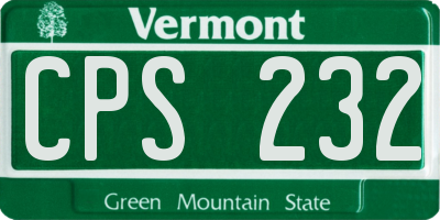 VT license plate CPS232