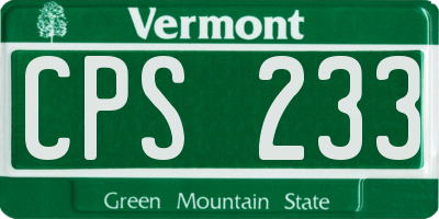 VT license plate CPS233