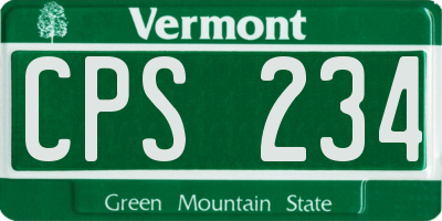 VT license plate CPS234