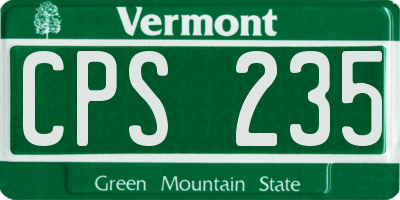 VT license plate CPS235