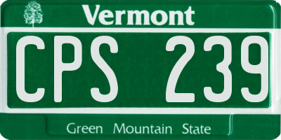 VT license plate CPS239