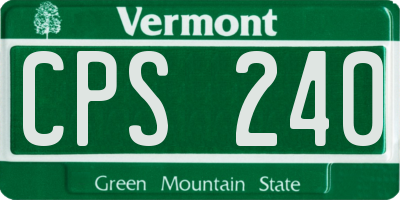 VT license plate CPS240
