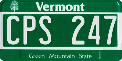 VT license plate CPS247