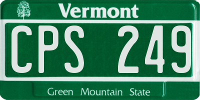 VT license plate CPS249