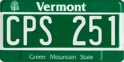 VT license plate CPS251