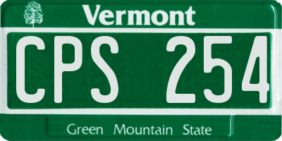 VT license plate CPS254