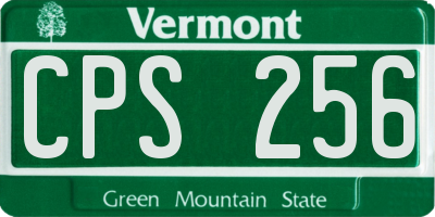 VT license plate CPS256