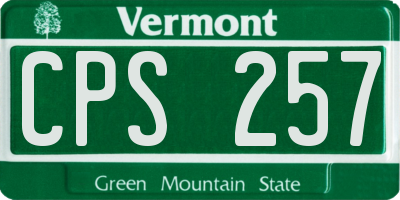VT license plate CPS257