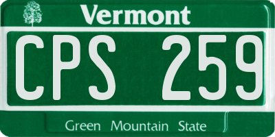 VT license plate CPS259