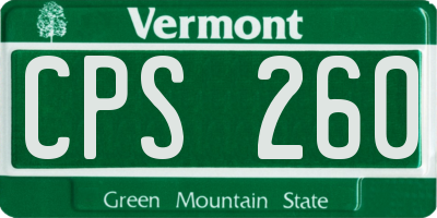 VT license plate CPS260