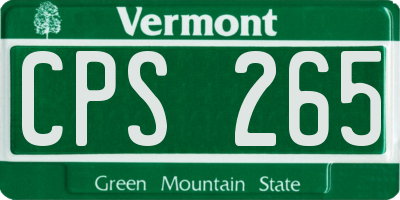 VT license plate CPS265