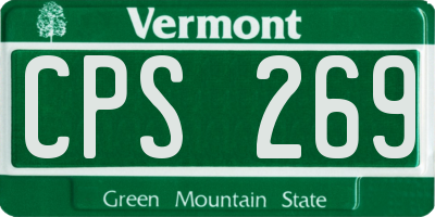 VT license plate CPS269